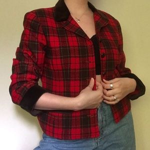 Vintage Liz Claiborne Red plaid blazer